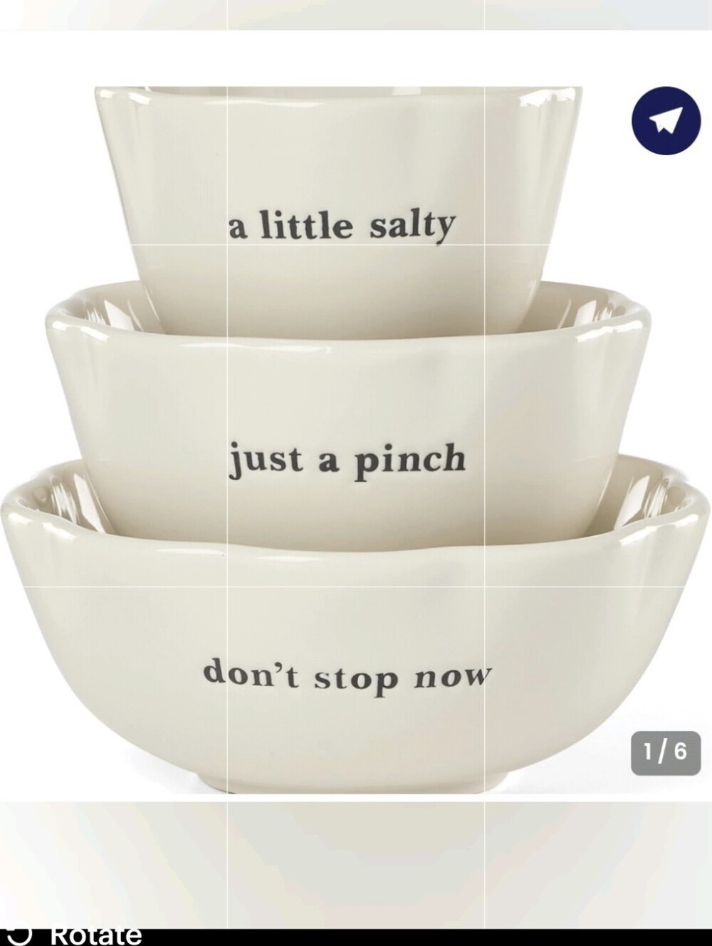 NWT kate spade What a Treat Ceramic Nesting Bowls in Cream - Set of 3 - Picture 6 of 8